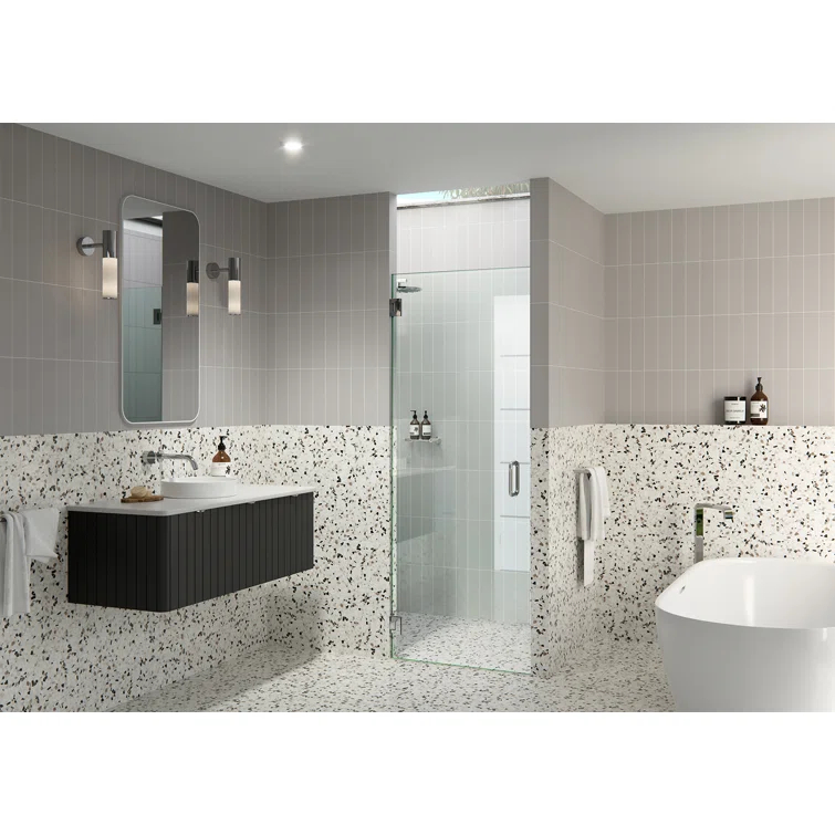 Albedo 28.25 in. x 78 in. Fully Frameless Hinge Shower Door