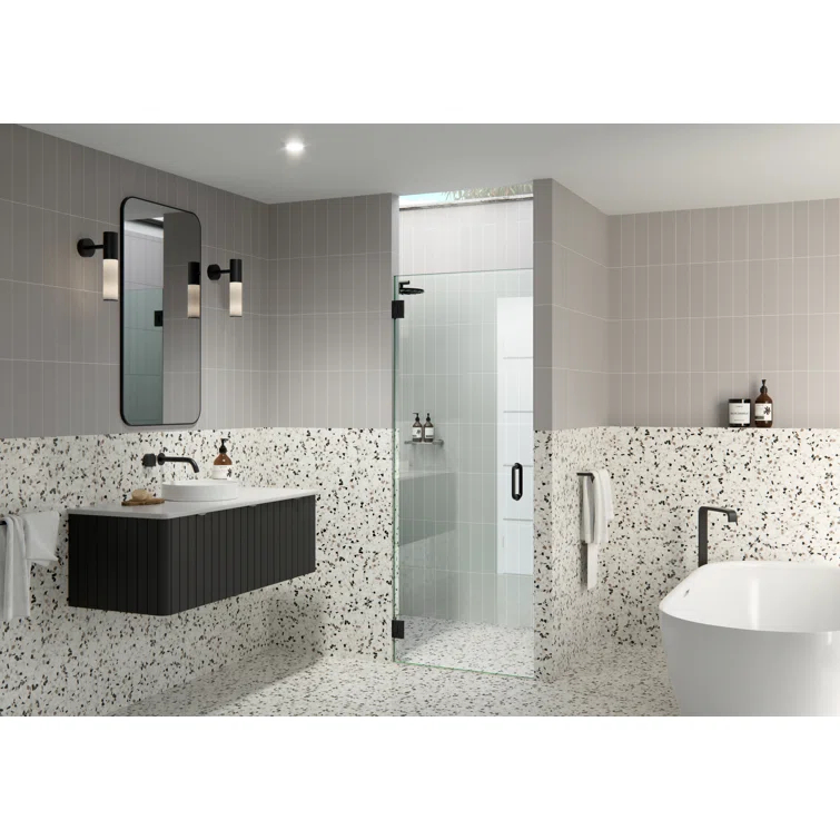 Albedo 29.75 in. x 78 in. Fully Frameless Hinge Shower Door