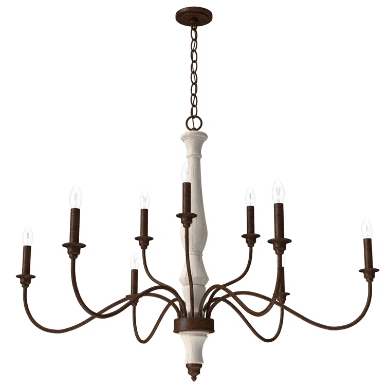 Hunter Fan Teren 9 - Light Candle Style Tiered Chandelier