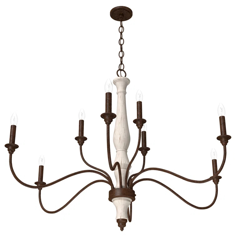 Hunter Fan Teren 9 - Light Candle Style Tiered Chandelier