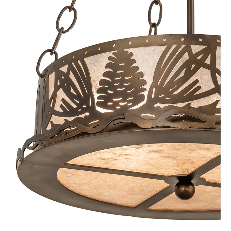 Rustic Lodge 2 - Light Drum Chandelier