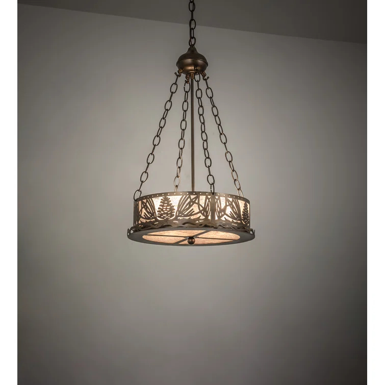 Rustic Lodge 2 - Light Drum Chandelier
