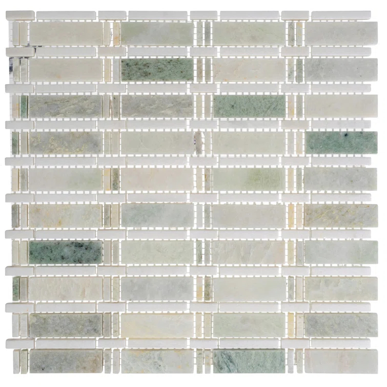 Evon 1" x 4" Natural Stone Mosaic Sheet Kitchen Backsplash, Bathroom, Shower, Pool, Wall and Floor Tile