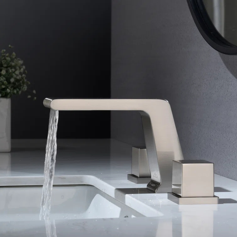 Widespread Faucet 2-Handle Bathroom Faucet with 3 Holes and Pop Drain