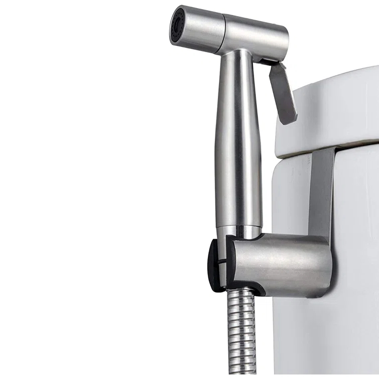 Elongated Hand Held Bidet with Faucet