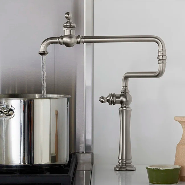 Artifacts® Single-Hole Deck-Mount Pot Filler with Extended Spout