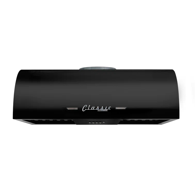 Classic Retro 24" 500 CFM Ducted Under Cabinet Range Hood with Stainless Steel Baffles and Light