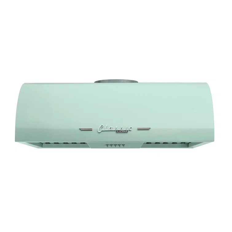 Classic Retro 24" 500 CFM Ducted Under Cabinet Range Hood with Stainless Steel Baffles and Light