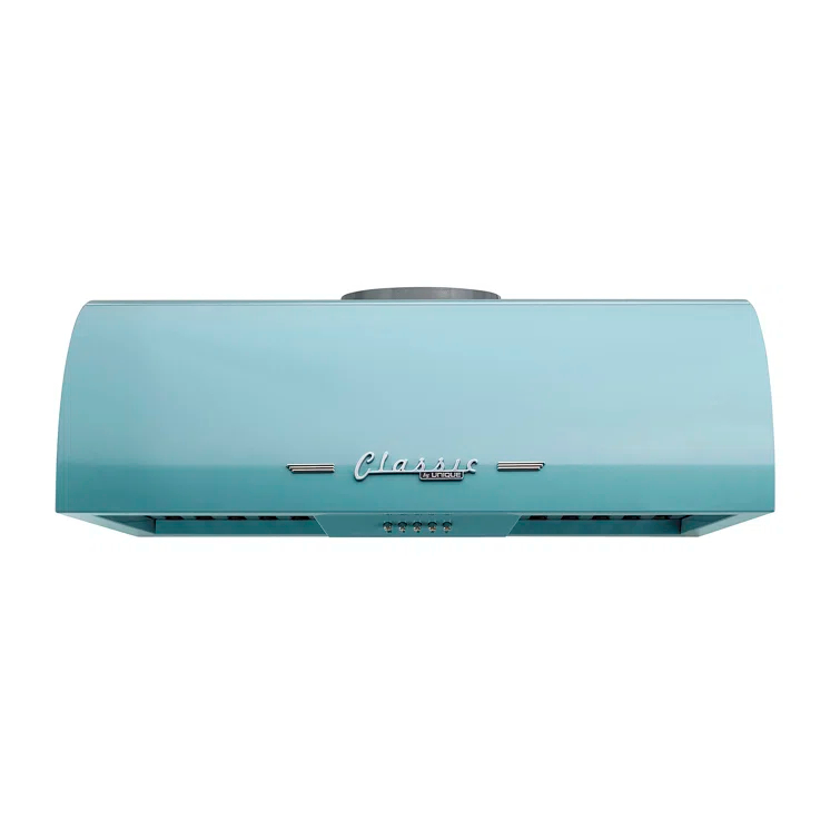 Classic Retro 24" 500 CFM Ducted Under Cabinet Range Hood with Stainless Steel Baffles and Light