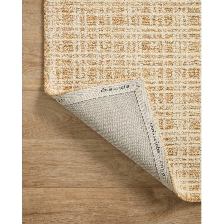 Chris Loves Julia x Loloi Polly Checkered Straw/Ivory Area Rug