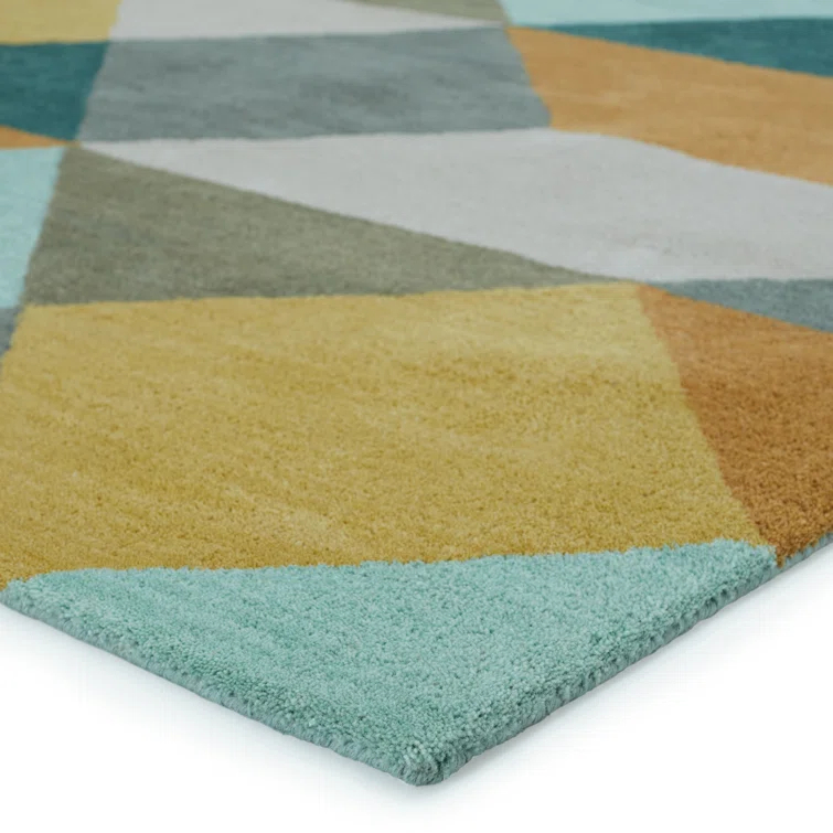 Eton Hand Tufted Wool Yellow/Gray/Orange Rug