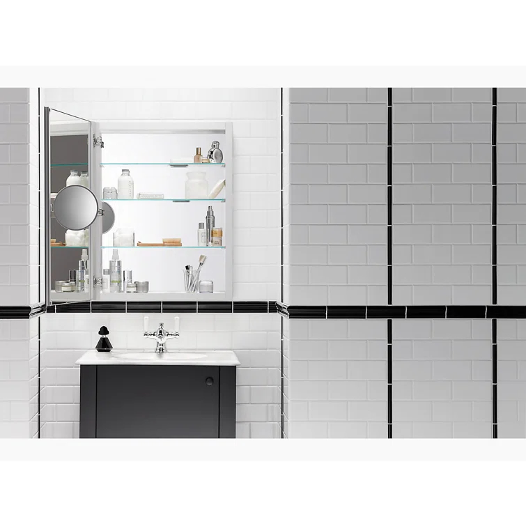 Verdera® Recessed or Surface Mount Medicine Cabinet with 3 Adjustable Shelves