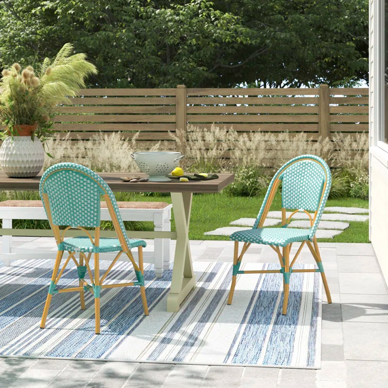 Casidy Polyethylene (PE) Wicker Wicker Outdoor Dining Side Chair