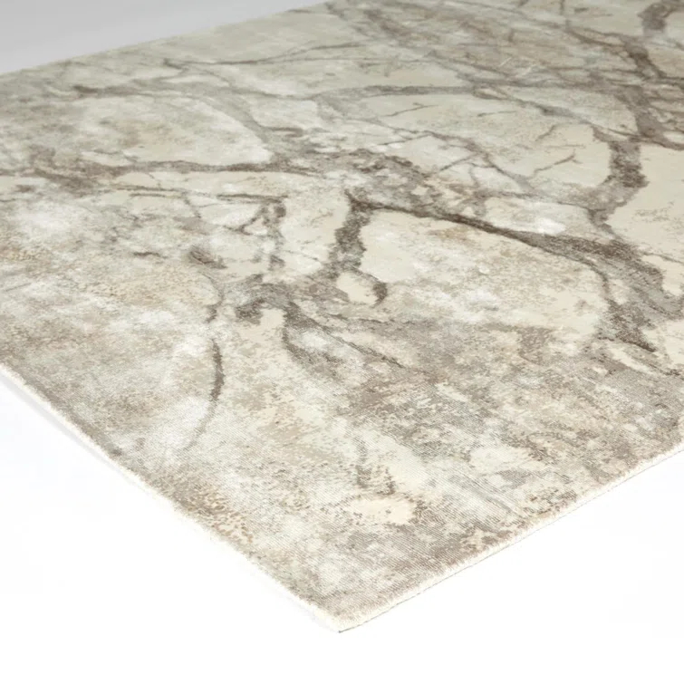 Abstract Mirage Handmade Viscose Rug 8' x 10' - Gray