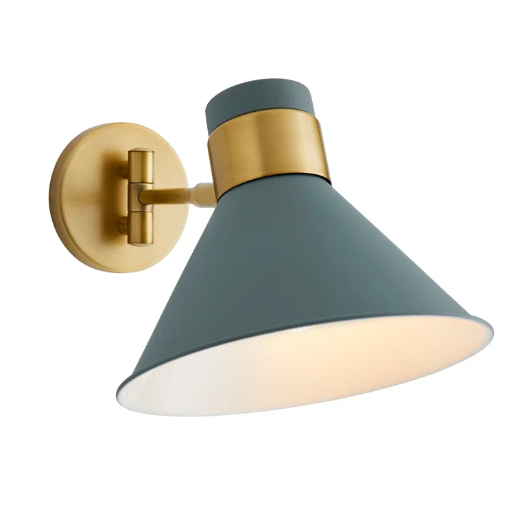 Lane 1-Light Antique Brass and Cadet Blue Pivot Spotlight