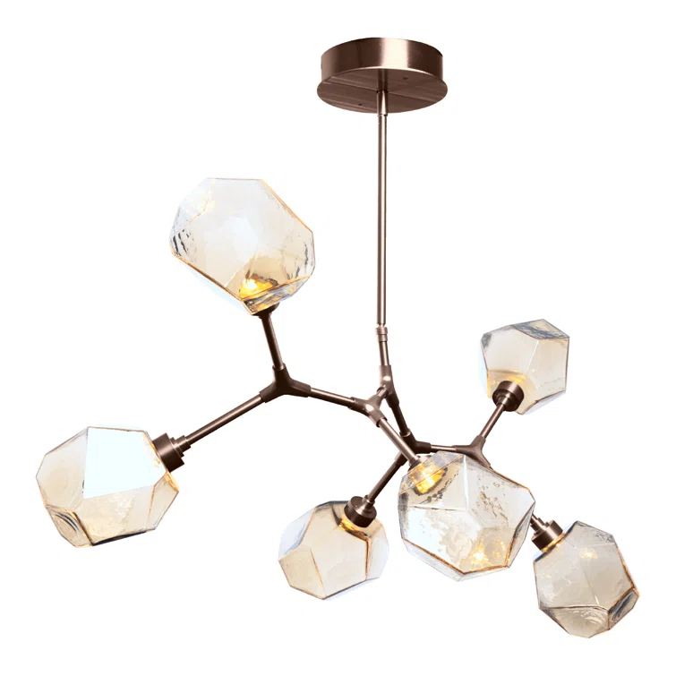 Gem 6 - Light Dimmable LED Modern Linear Chandelier