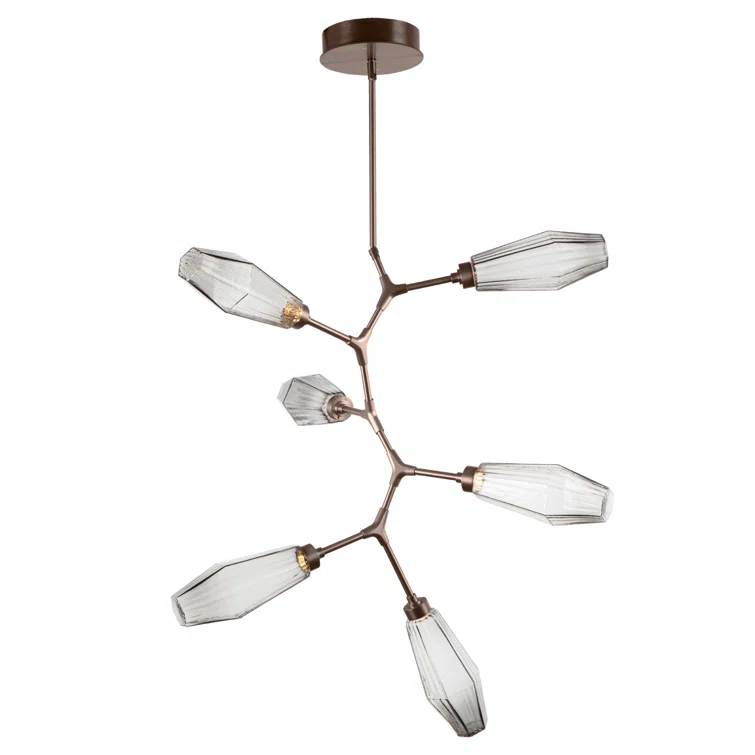 Modern Black Sputnik Chandelier with Glass Shades