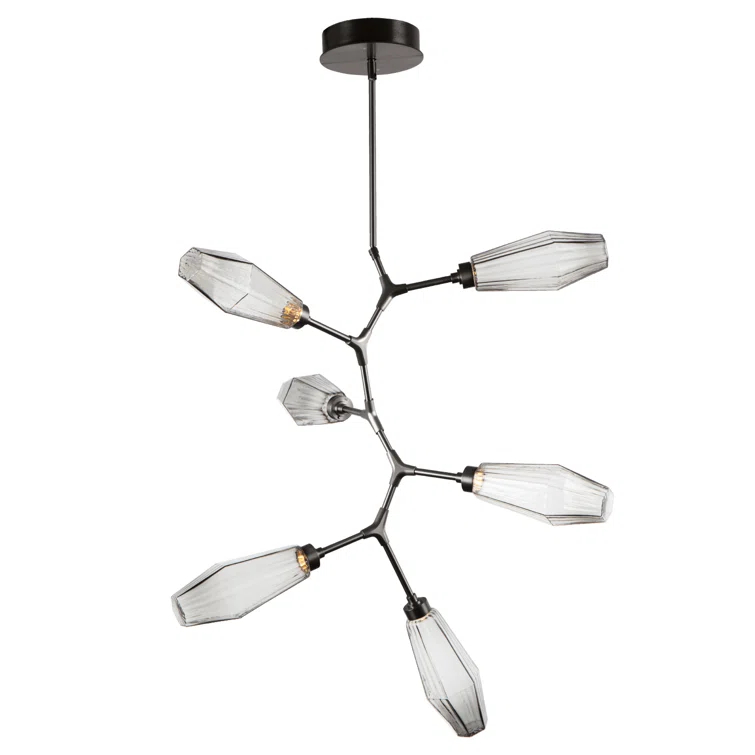 Modern Black Sputnik Chandelier with Glass Shades