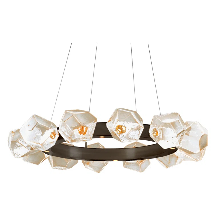 Gem 16 - Light Dimmable LED Wagon Wheel Chandelier