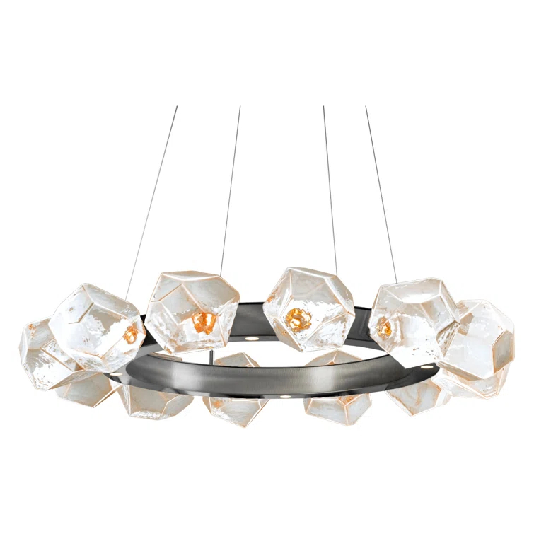 Gem 16 - Light Dimmable LED Wagon Wheel Chandelier