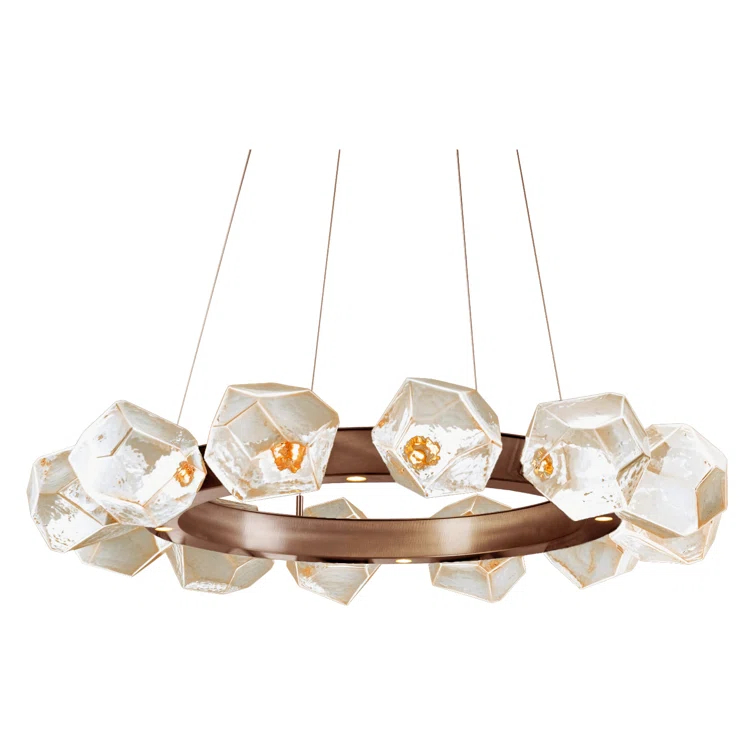 Gem 16 - Light Dimmable LED Wagon Wheel Chandelier