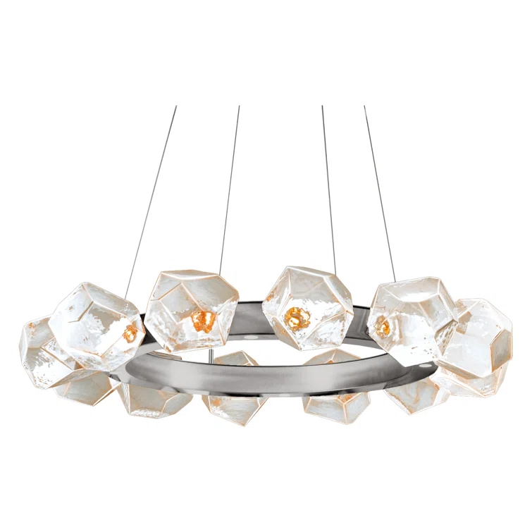 Gem 16 - Light Dimmable LED Wagon Wheel Chandelier
