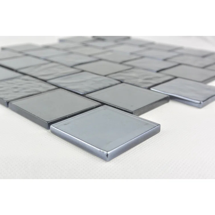 Landscape 2 in. x 2 in. Translucent Glass Plastic Face Mounted Brick Mosaic Designer Pool Tile
