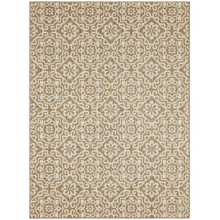 Nicole Miller New York Patio Country Danica Geometric Indoor/Outdoor Area Rug, Brown/Beige