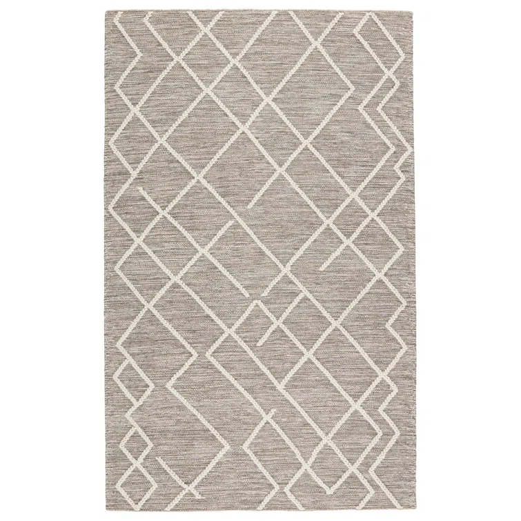 Plateau Moab Ivory Geometric 10' x 14' Braided Wool Area Rug