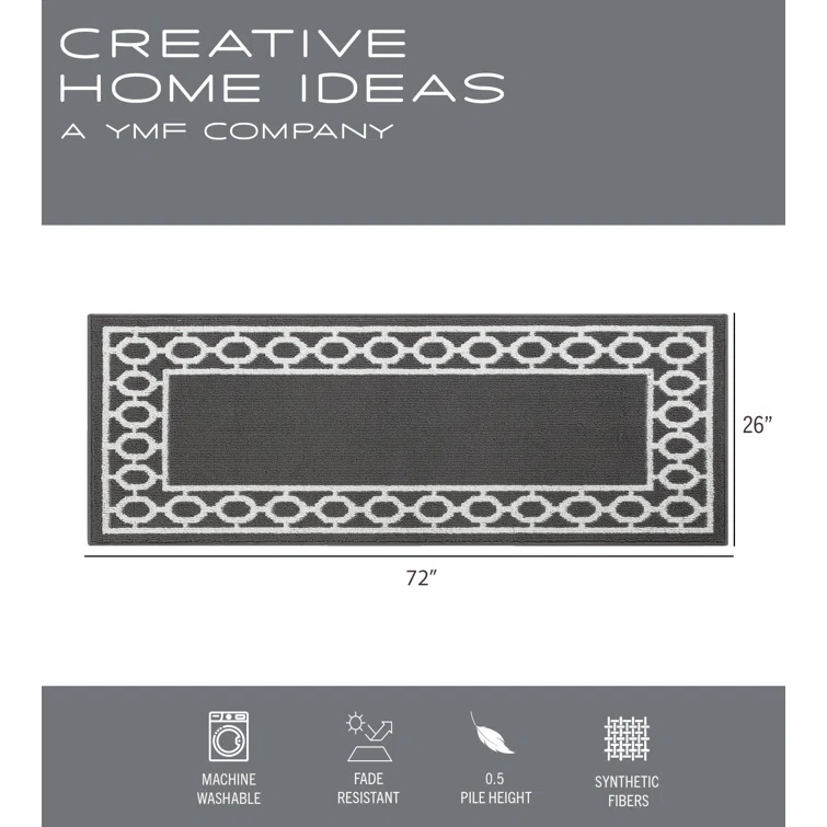 Tufted Performance Trellis Border Runner Rug