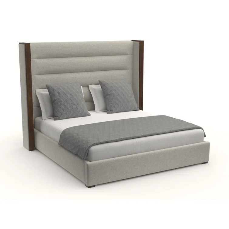 Grasser Upholstered Wingback Bed