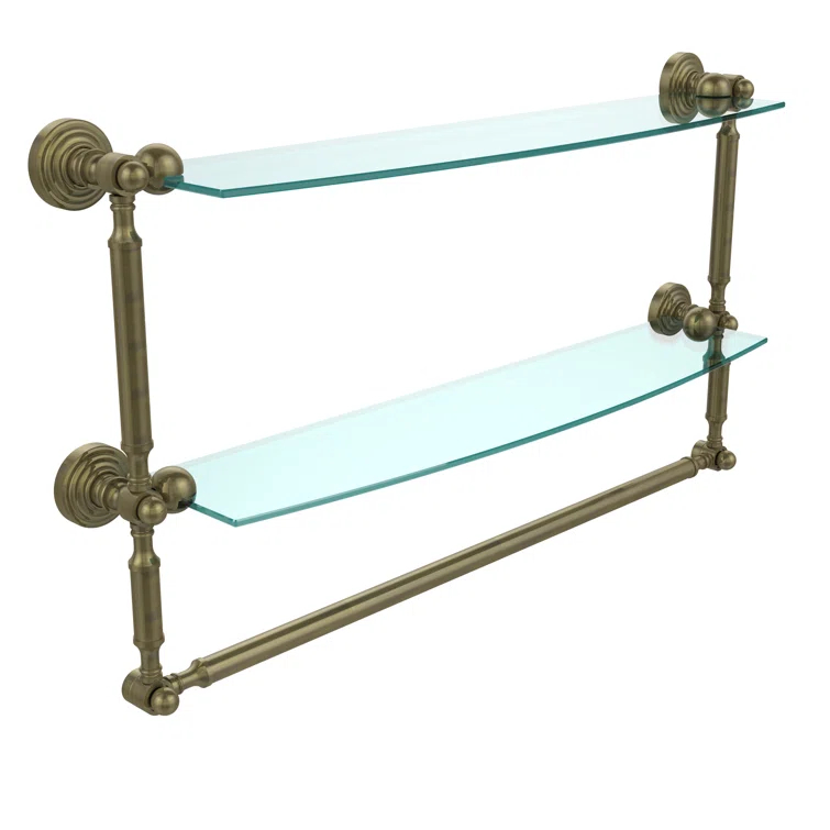 Retro Wave 2 Piece Tiered Shelf with Towel Bar