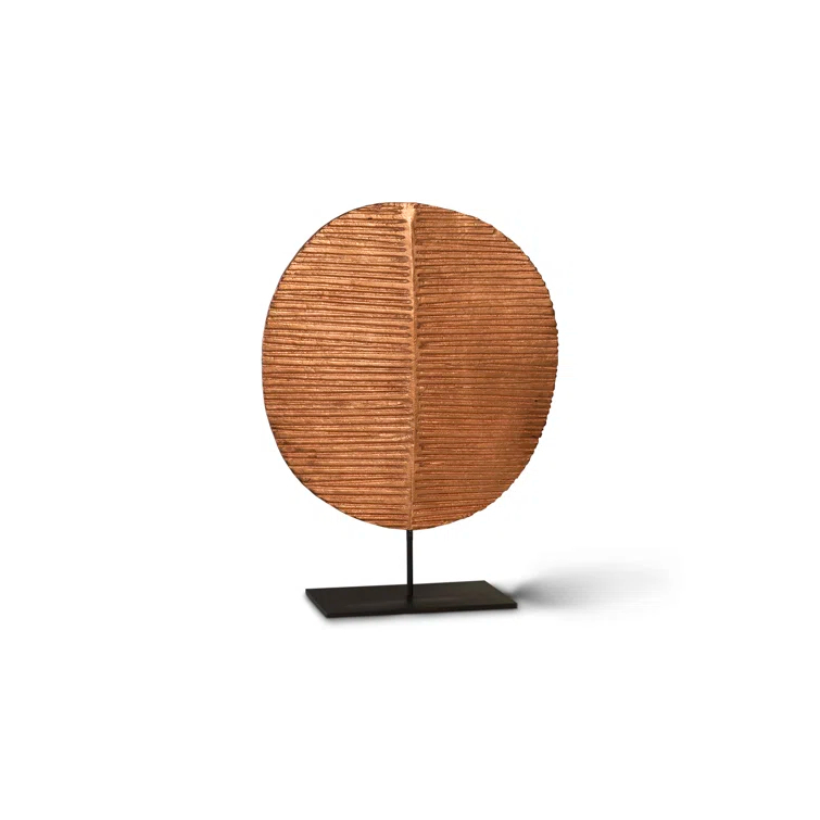 Carved Leaf on Stand Sculpture