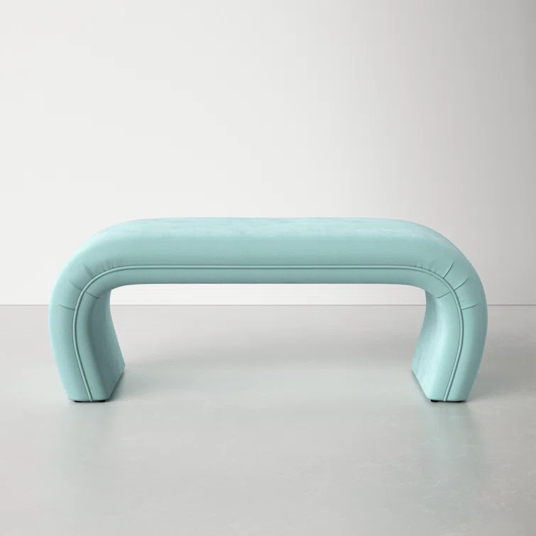 TOV Furniture Kenya Bright Blue Velvet Bench