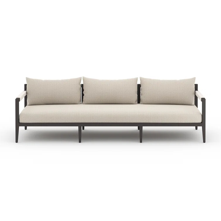 Cadenza Indoor / Outdoor Metal Sofa - Bronze/Sand / 93"W
