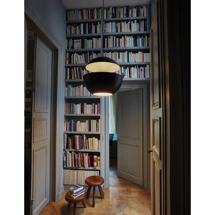 Medium Black and White Aluminum Pendant Light