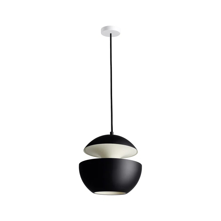 Medium Black and White Aluminum Pendant Light
