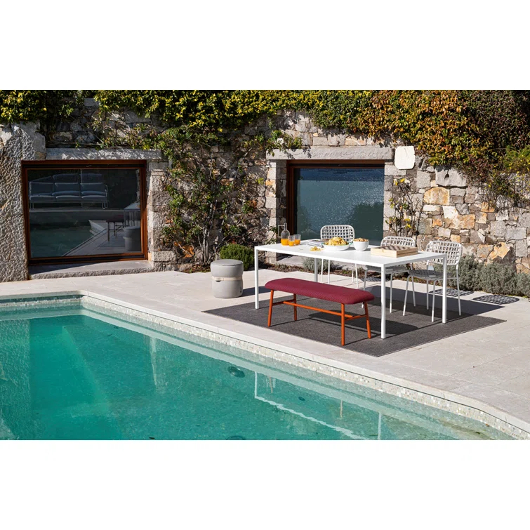 Yo Outdoor Chair with Woven Seat and Metal Frame