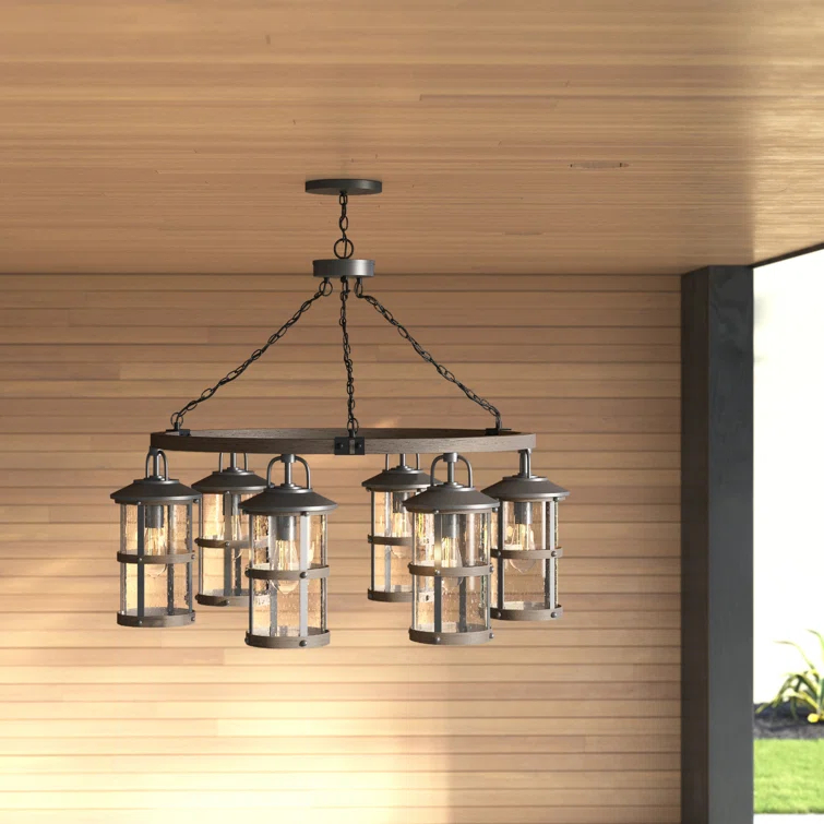Hinkley Lakehouse Black 6 -Bulb 32" H Outdoor Chandelier