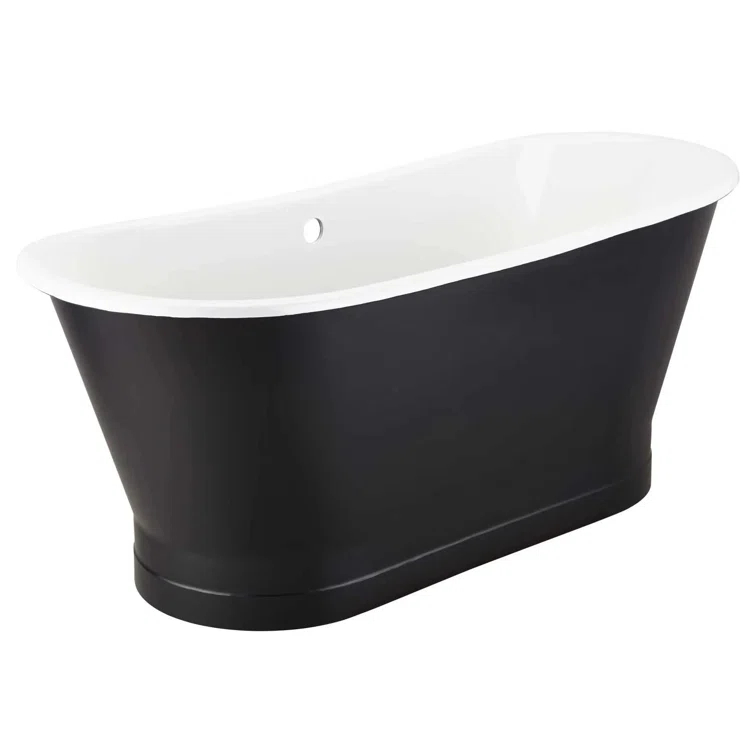 67" Kateryn Cast Iron Freestanding Bateau Tub