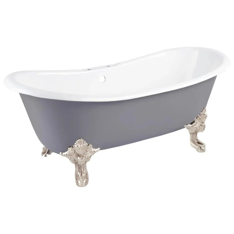 72" Lena Cast Iron Clawfoot Soaking Tub