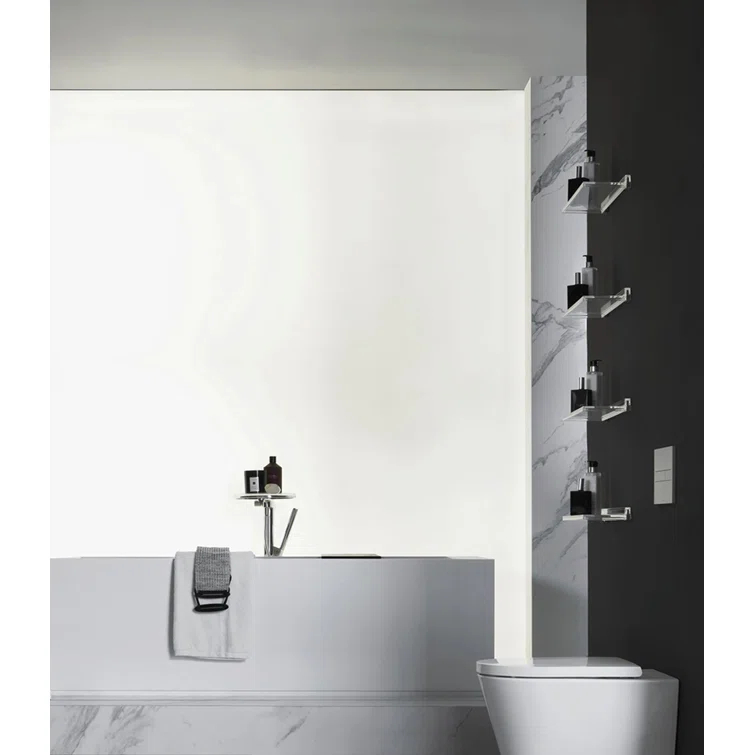Amber Transparent Methacrylate Floating Wall Shelf