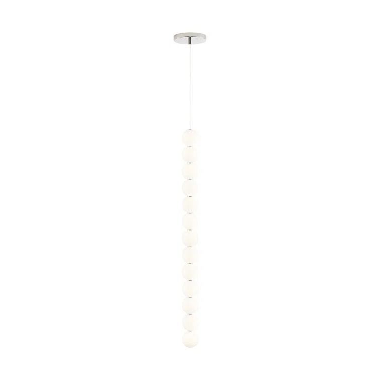 Polished Nickel Glass LED Indoor/Outdoor Globe Pendant Light