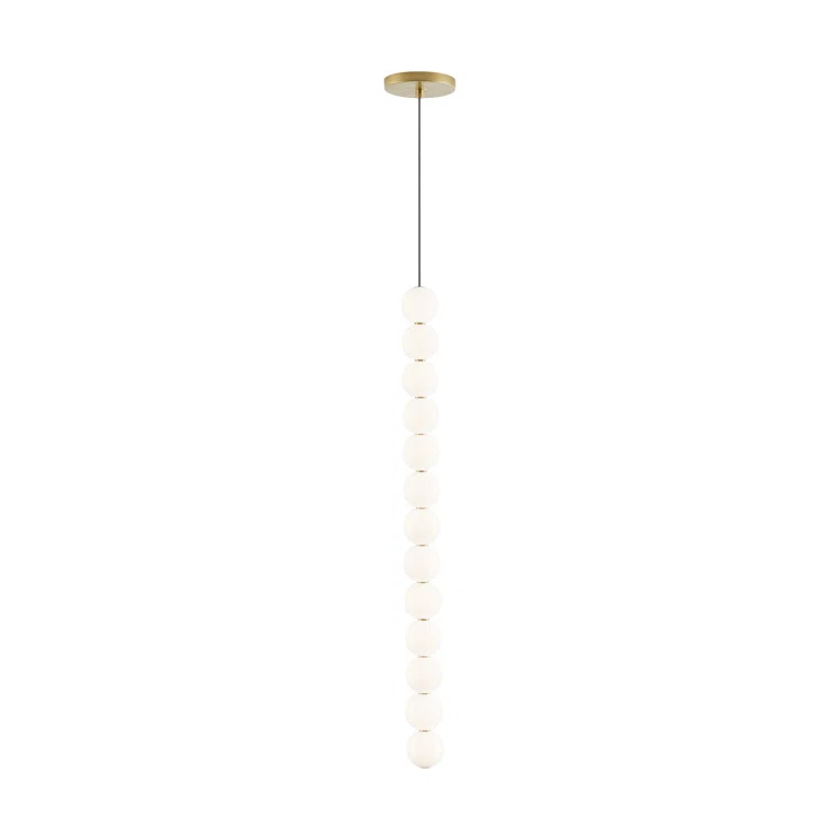 Eclipse Modern Brass Globe LED Pendant Light for Indoor/Outdoor