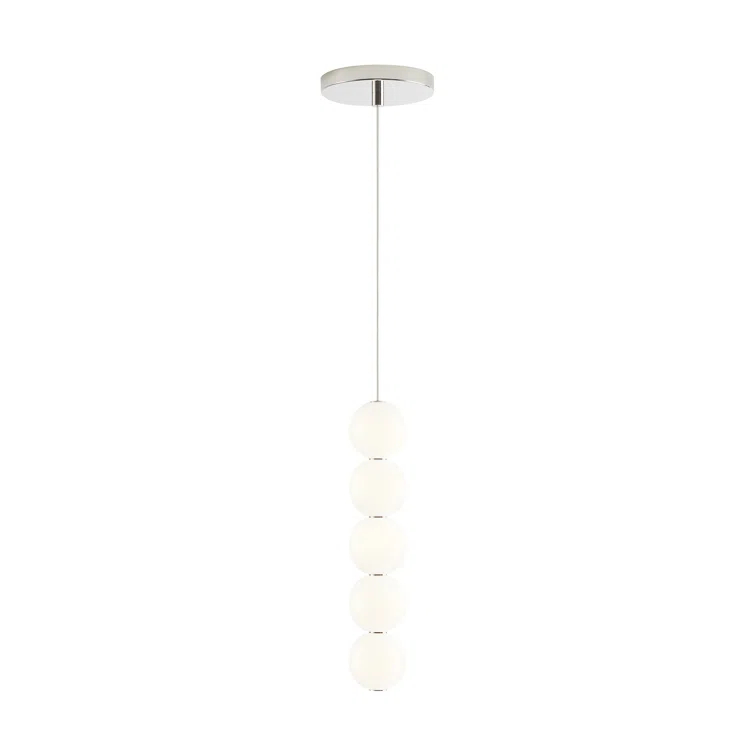Orbet Polished Nickel LED Globe Pendant with Milk Glass Orbs