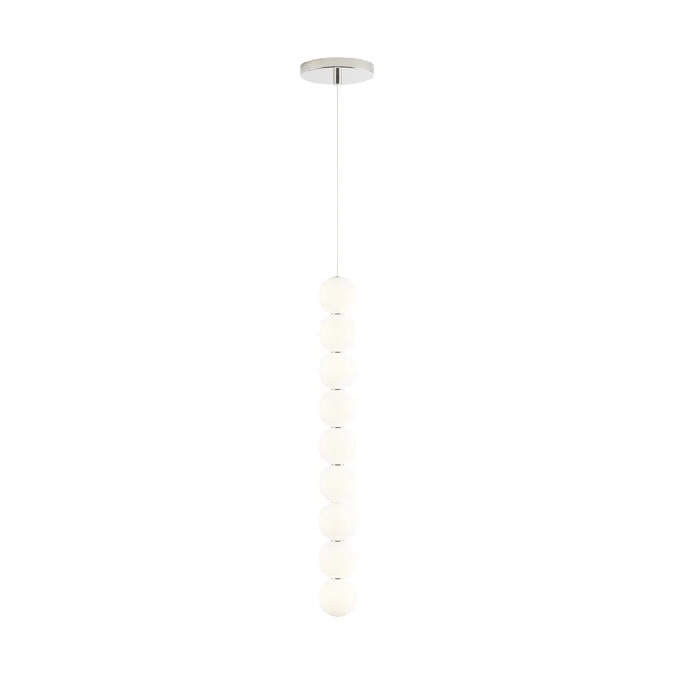 Polished Nickel Glass LED Globe Pendant Light