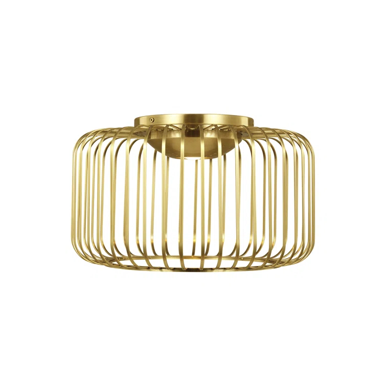 Kai Modern LED Flush Mount in Plated Brass - Indoor/Outdoor Compatible