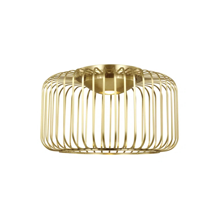 Kai Modern LED Flush Mount in Plated Brass - Indoor/Outdoor Compatible