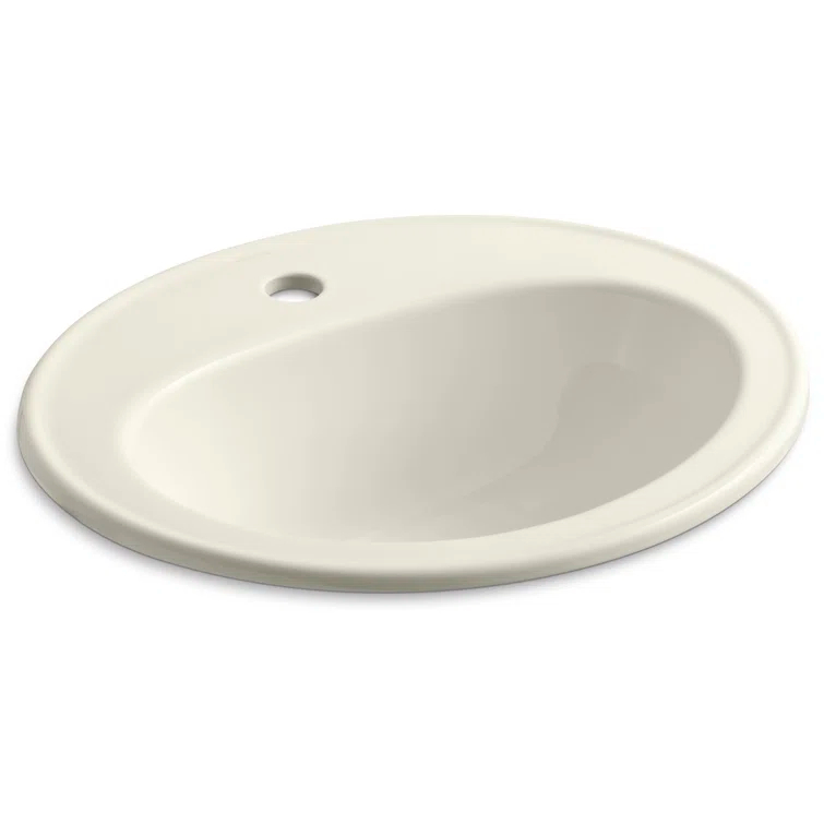 Pennington Ceramic Oval Drop-In Bathroom Sink with Overflow