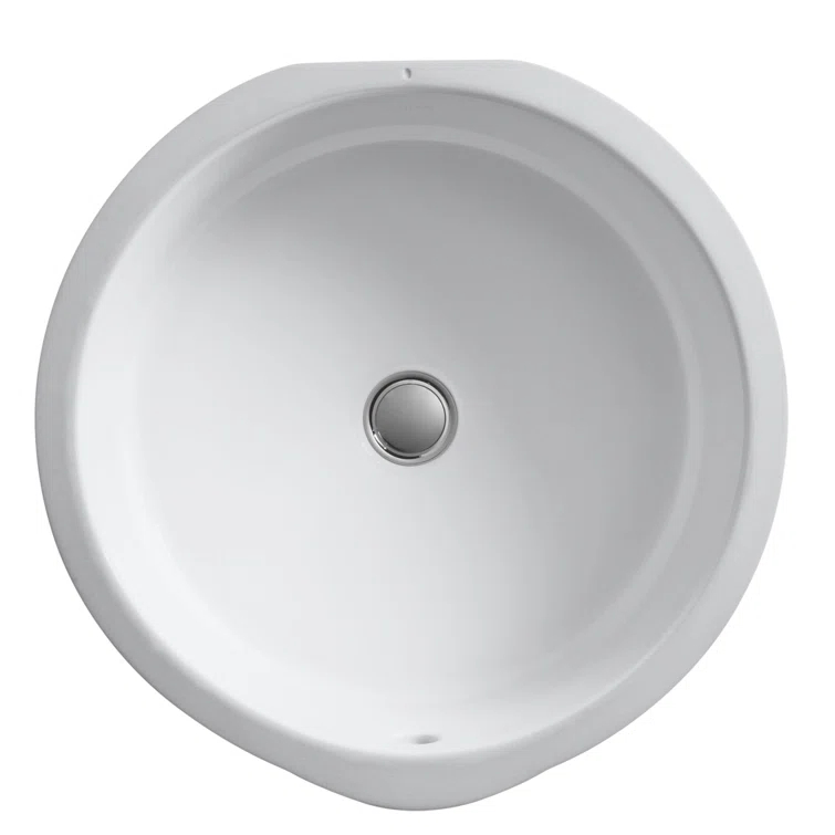 Verticyl Ceramic Vitreous China Circular Undermount Bathroom Sink with Overflow